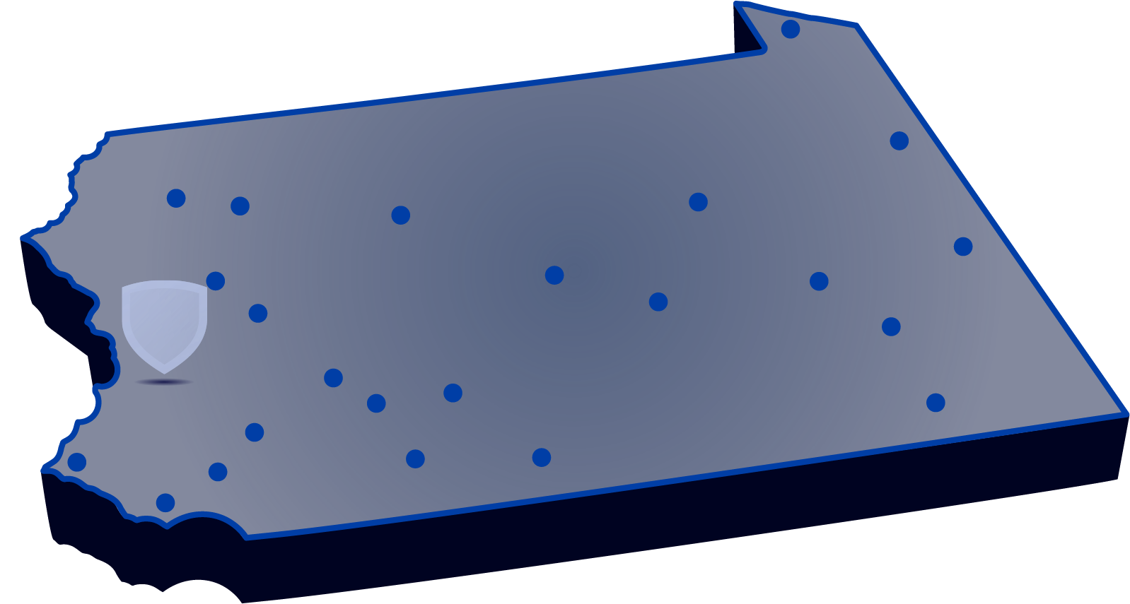 Locations of Penn State's campuses throughout 宾西法尼亚 with Penn State Lehigh V所有ey highlighted